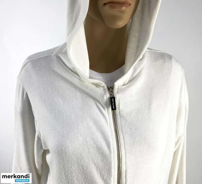 150 piezas Sudadera con capucha para mujer, suéter, manga larga, mezcla de cremallera, blanco, paletas de liquidación al por may