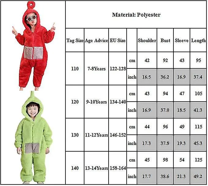 714 AñOS NIñOS ADOLESCENTES NIñOS NIñAS COSPLAY TELETUBBIES DISFRACES PIJAMA DE NAVIDAD ROPA DE DORMIR MONO REGALOS