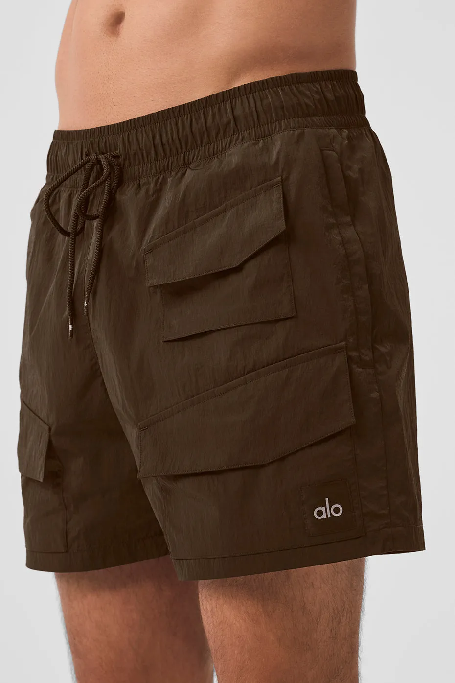 7 CRINKLE NYLON EXCURSION CARGO SHORT  ESPRESSO