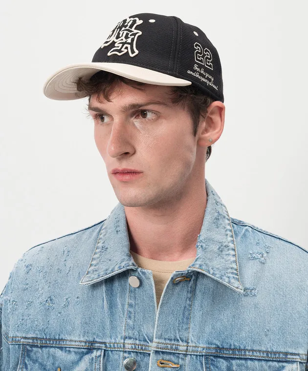 AMIRI Black cap with logo embroidery
