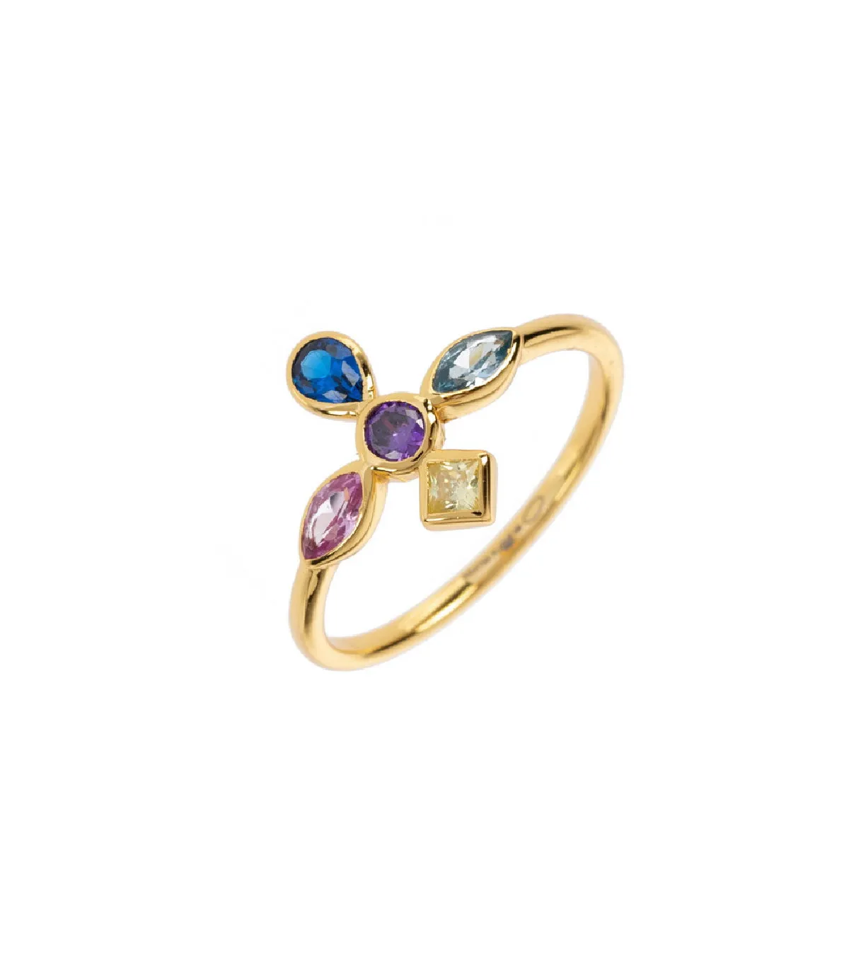 ANILLO AGATHA CRUZ LUCES MULTICOLOR DORADO  2240325256