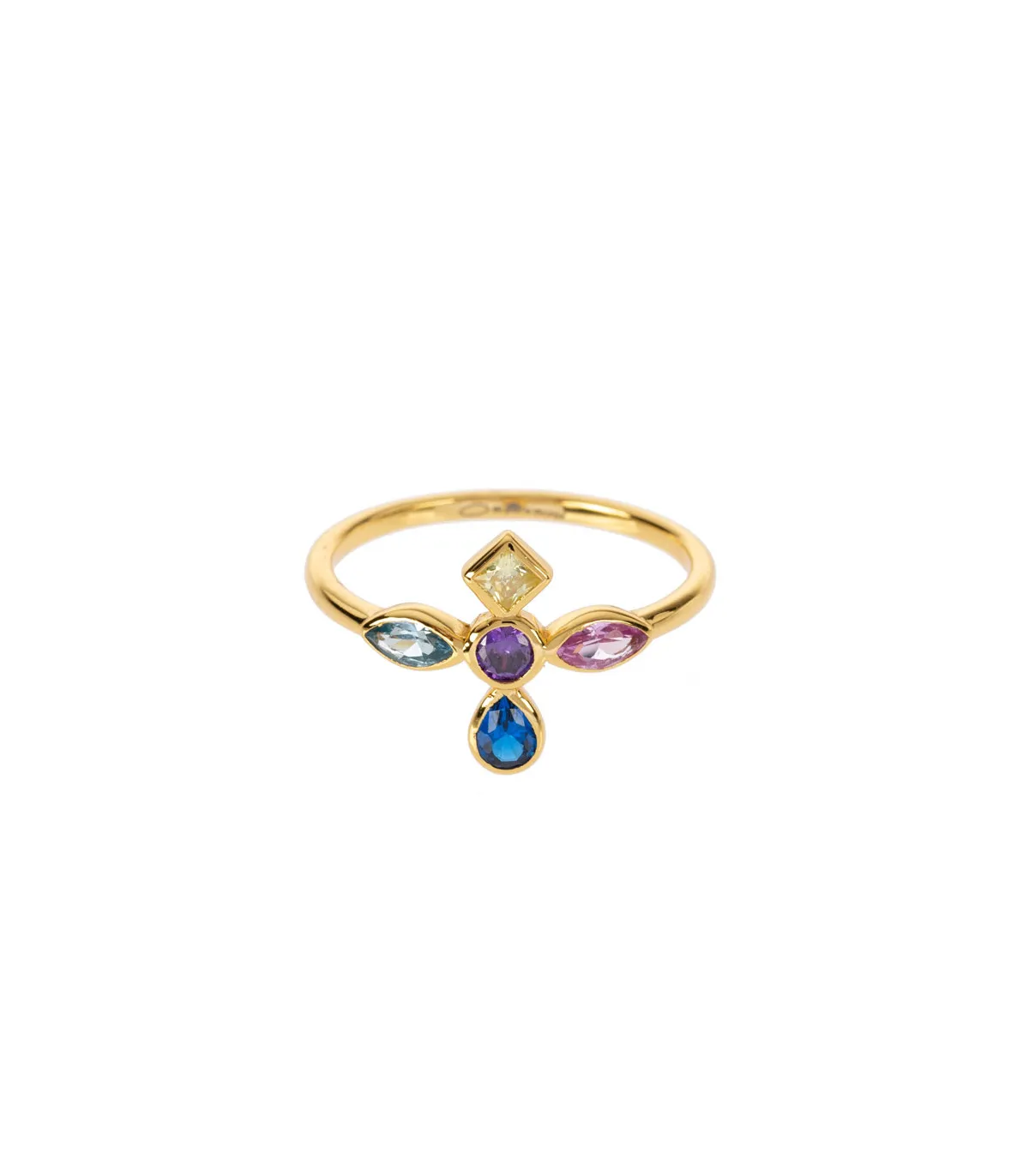 ANILLO AGATHA CRUZ LUCES MULTICOLOR DORADO  2240325256