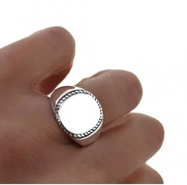 Anillo Plata Sello Hombre