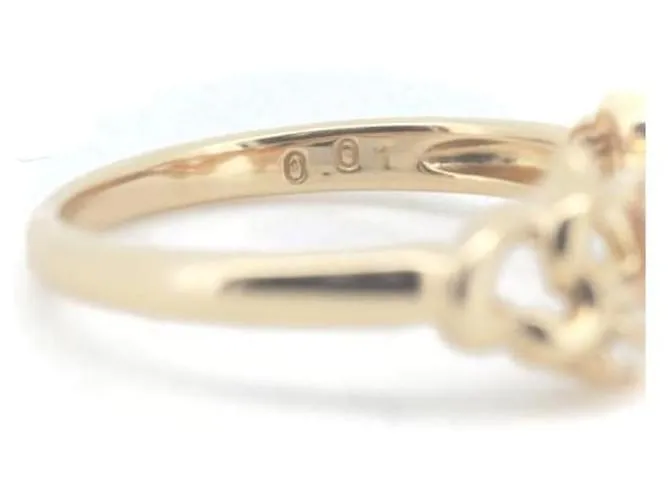 Anillo Tasaki K18YG con perla y diamante tamaño 12 en excelente estado Dorado 