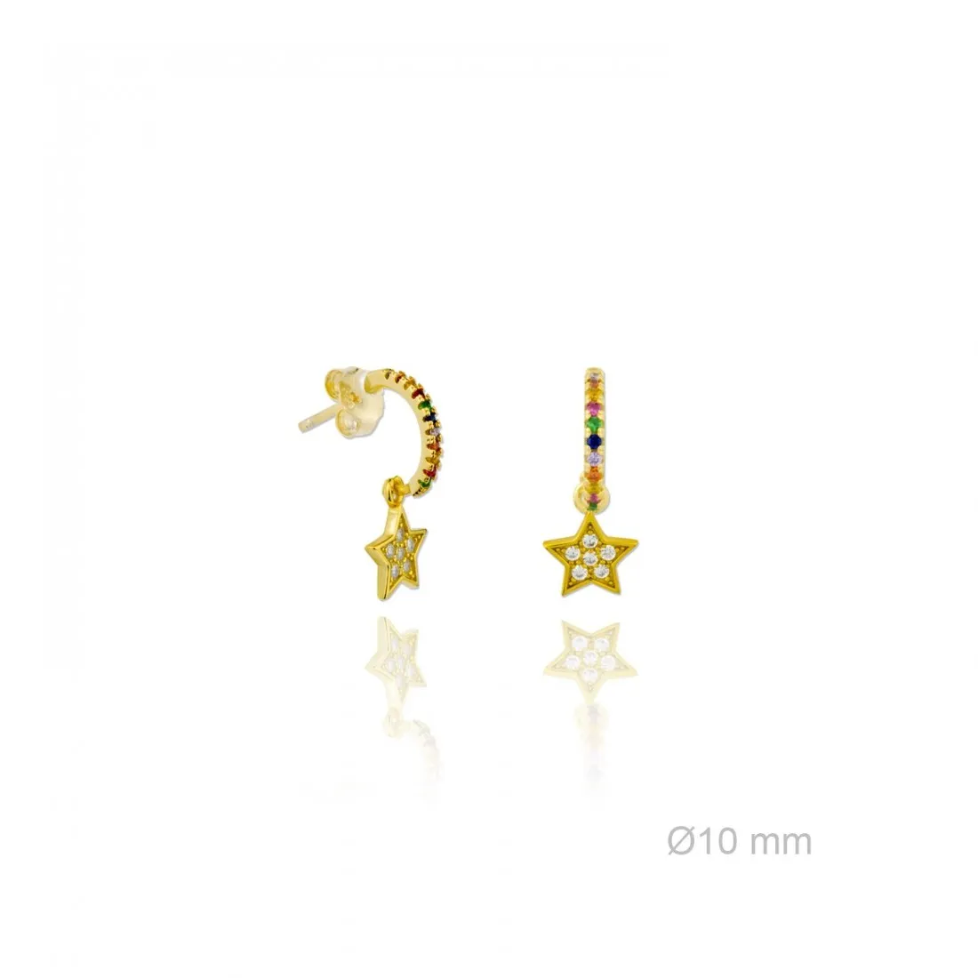 Aros Presión Arcoiris Estrella con color Dorado 151610