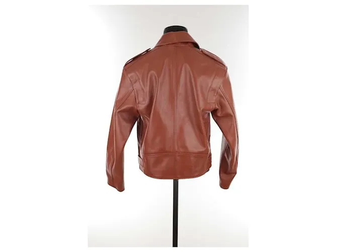 Autre Marque Chaqueta de aviador de cuero Castaño 