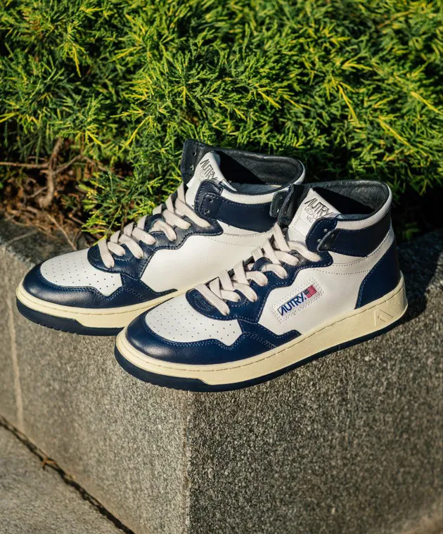 AUTRY BLUE LEATHER HIGHTOPS WITH LOGO
