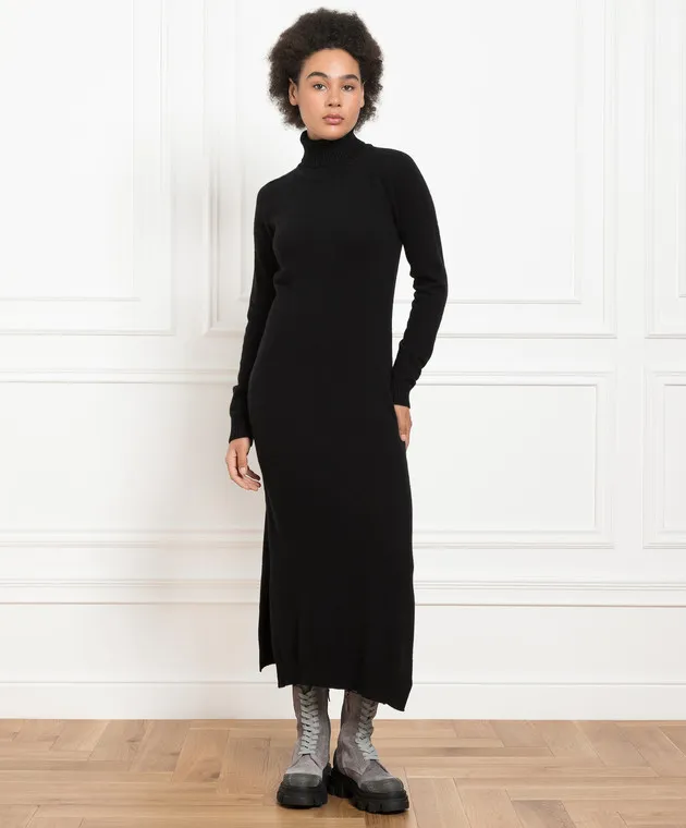 Babe Pay Pls Black cashmere dress