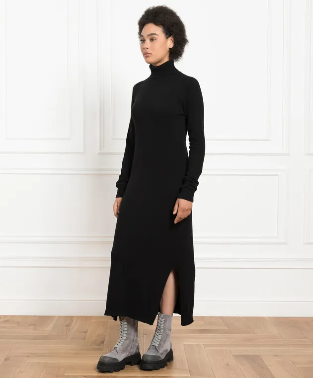 Babe Pay Pls Black cashmere dress