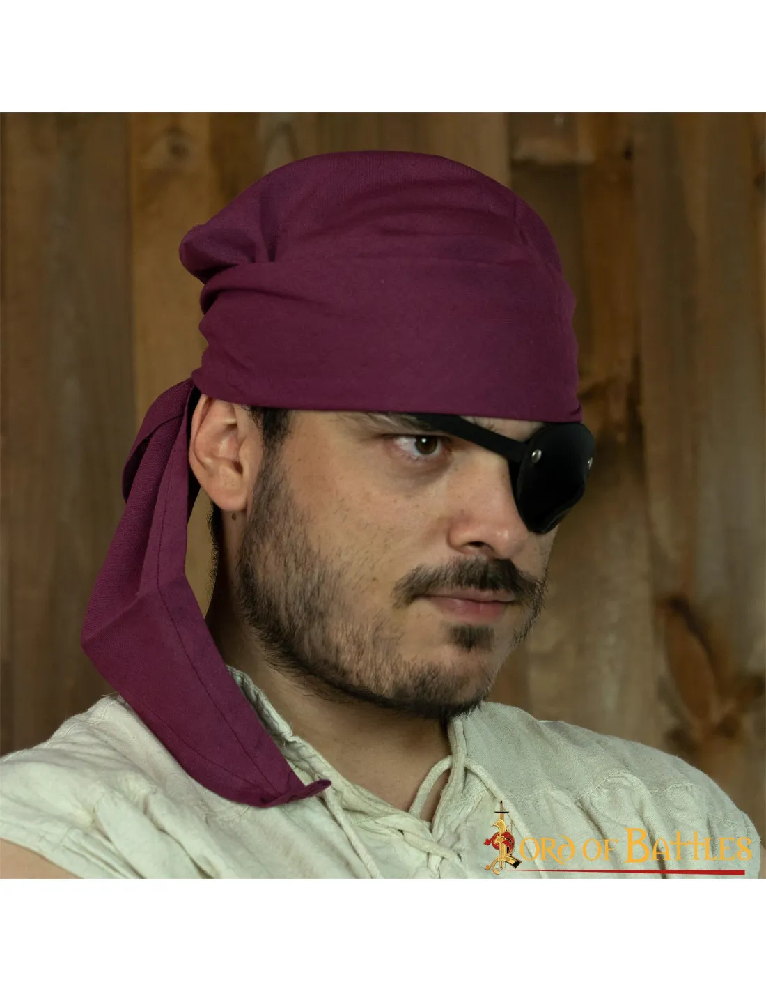 Bandana pirata algodón burdeos