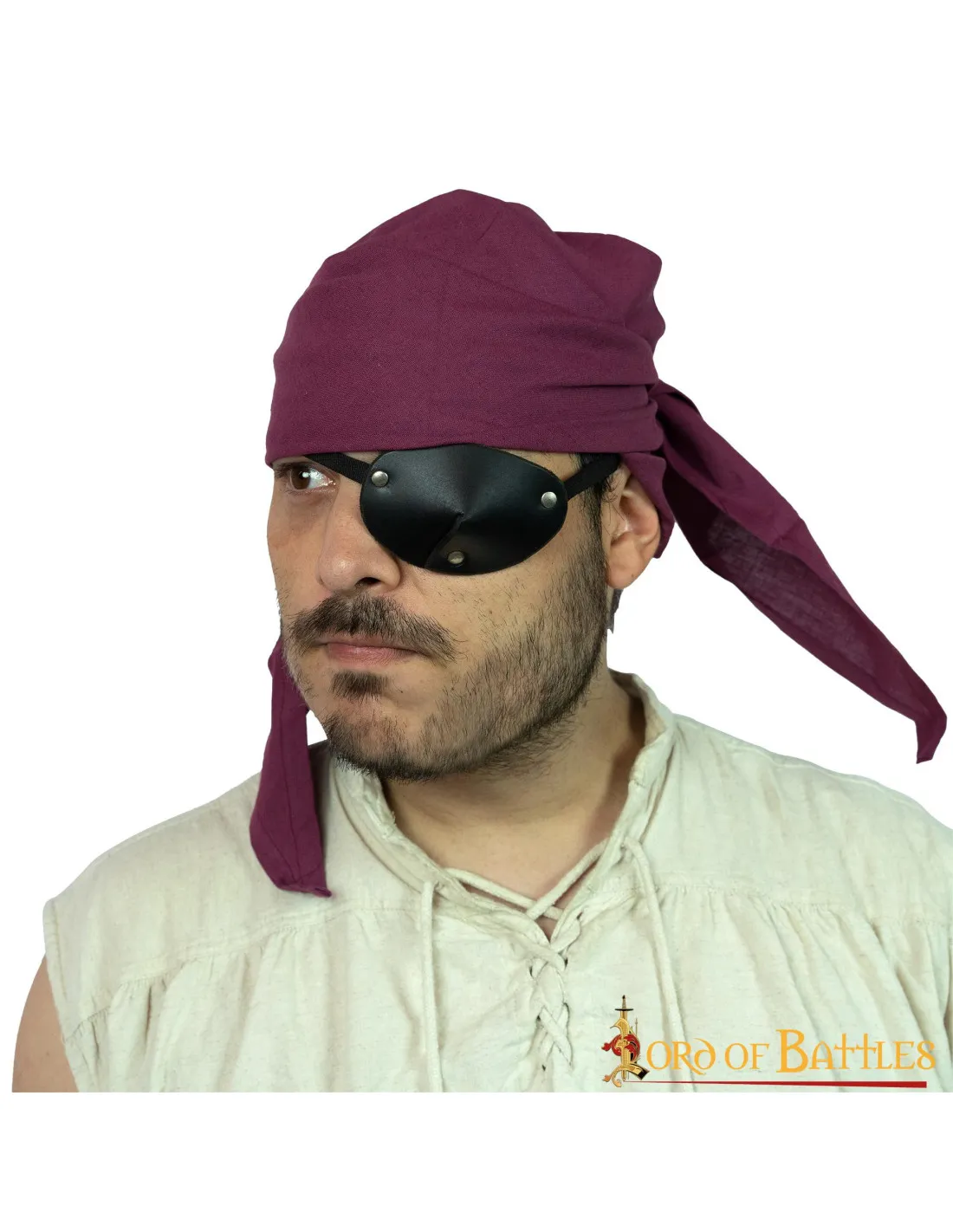 Bandana pirata algodón burdeos
