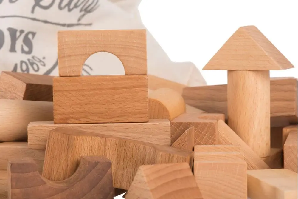 Bloques de madera. Bolsa de 100 piezas