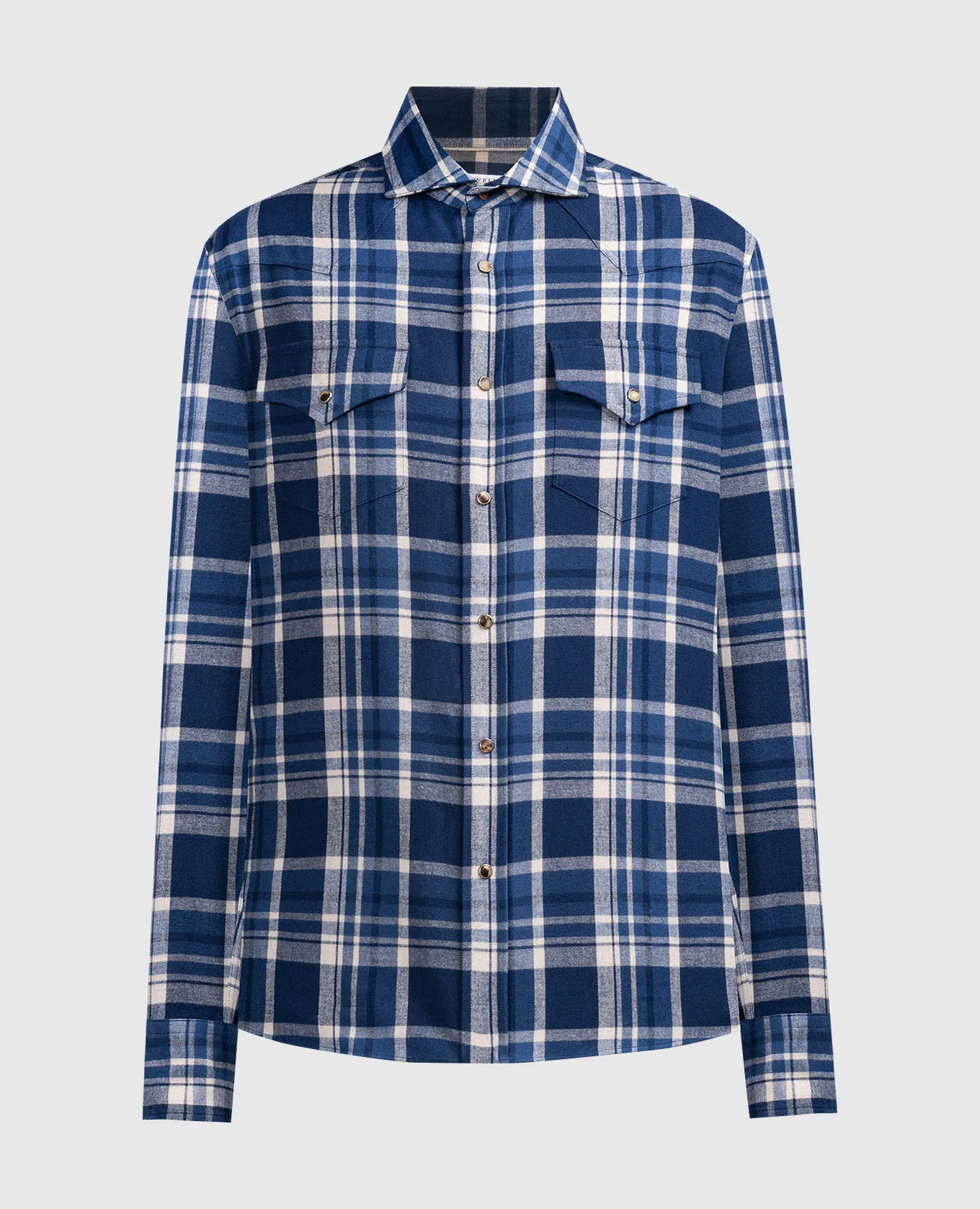 Brunello Cucinelli Blue checked shirt
