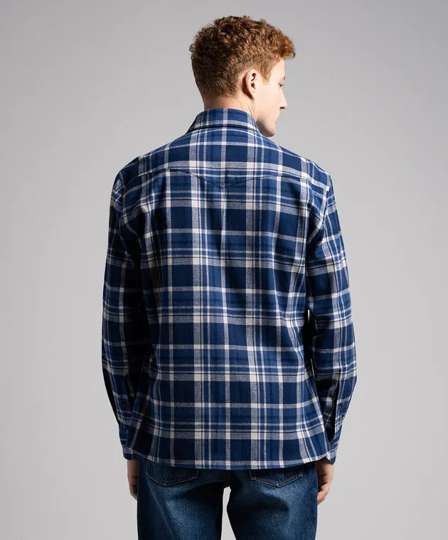 Brunello Cucinelli Blue checked shirt