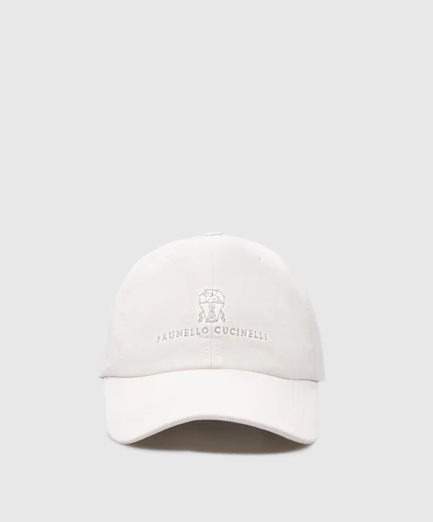 Brunello Cucinelli White cap with logo embroidery