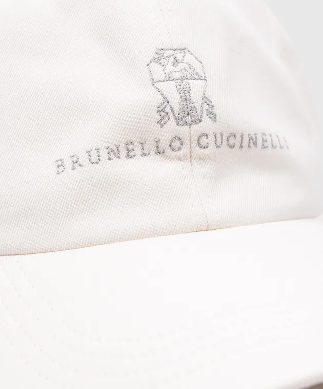 Brunello Cucinelli White cap with logo embroidery