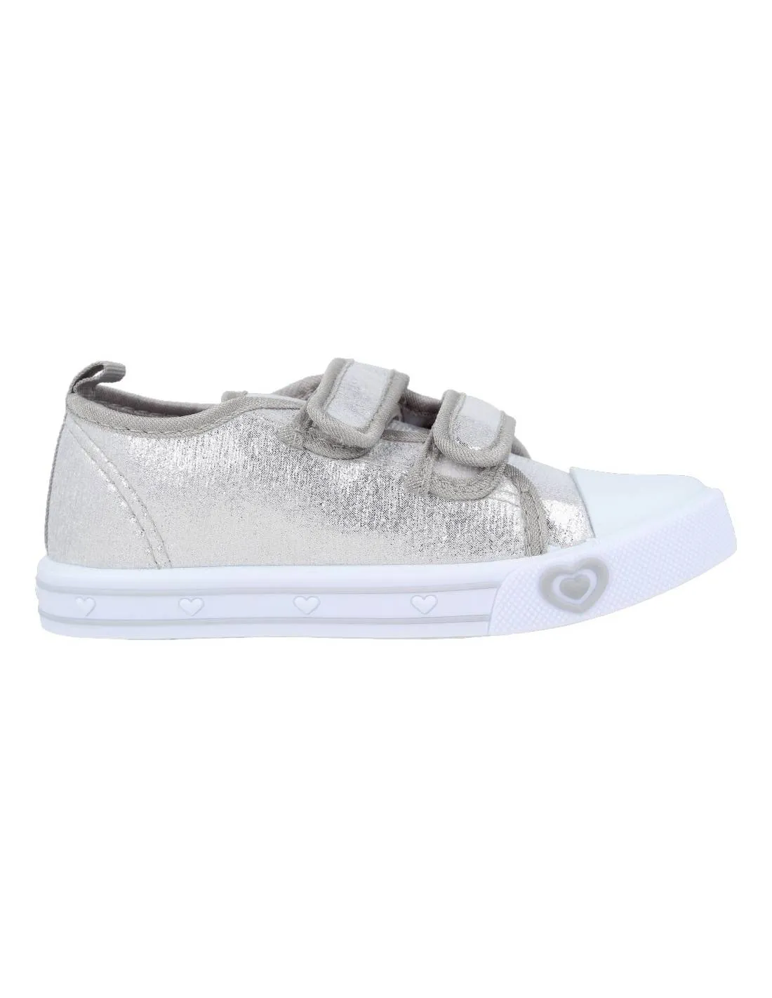 BUBBLE KIDS  DEPORTIVA LONA VELCRO PLATA