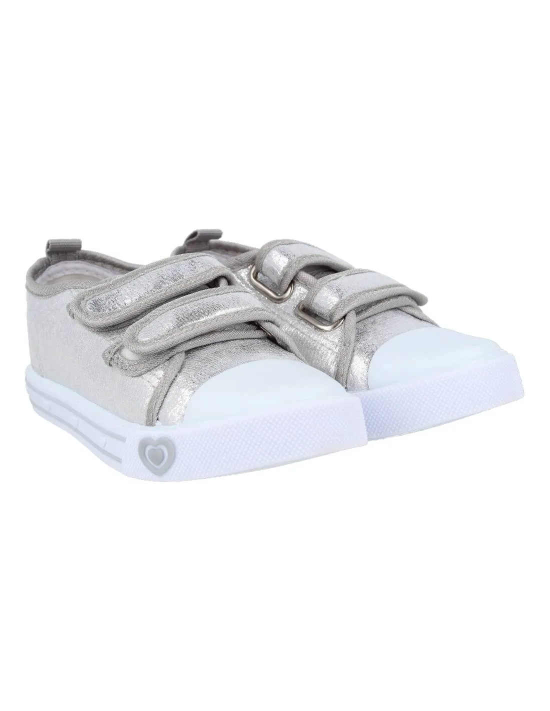 BUBBLE KIDS  DEPORTIVA LONA VELCRO PLATA