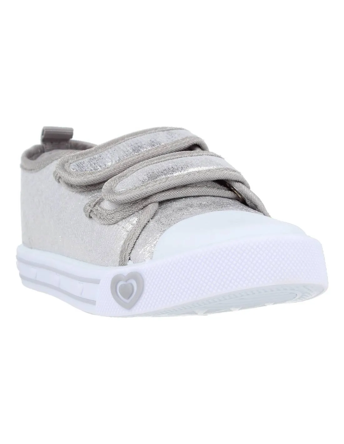 BUBBLE KIDS  DEPORTIVA LONA VELCRO PLATA