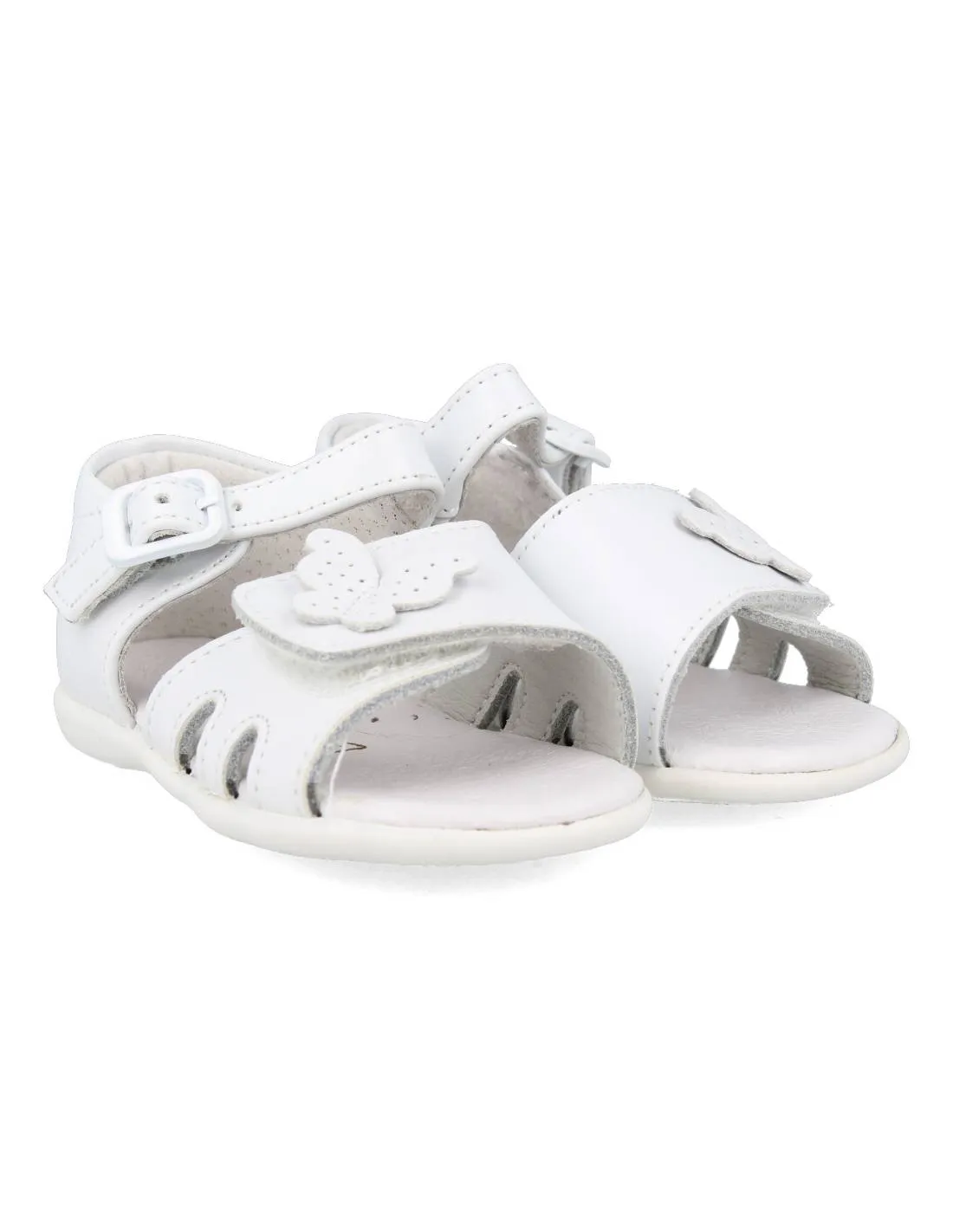 BUBBLE KIDS  SANDALIA NIñA PIEL BLANCA MARIPOSA