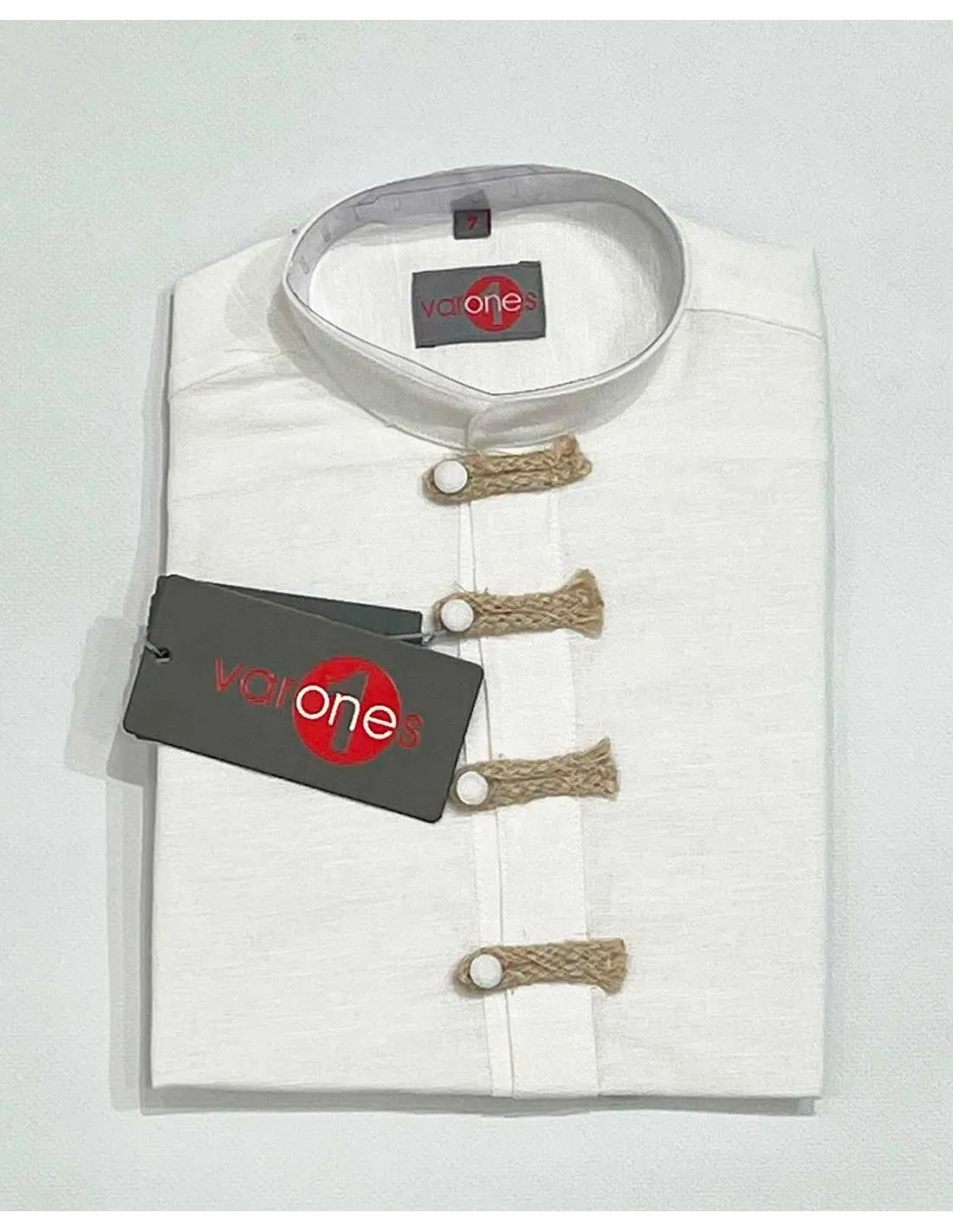 Camisa Niño Lino Cuello Mao Blanca Varones Moda Infantil