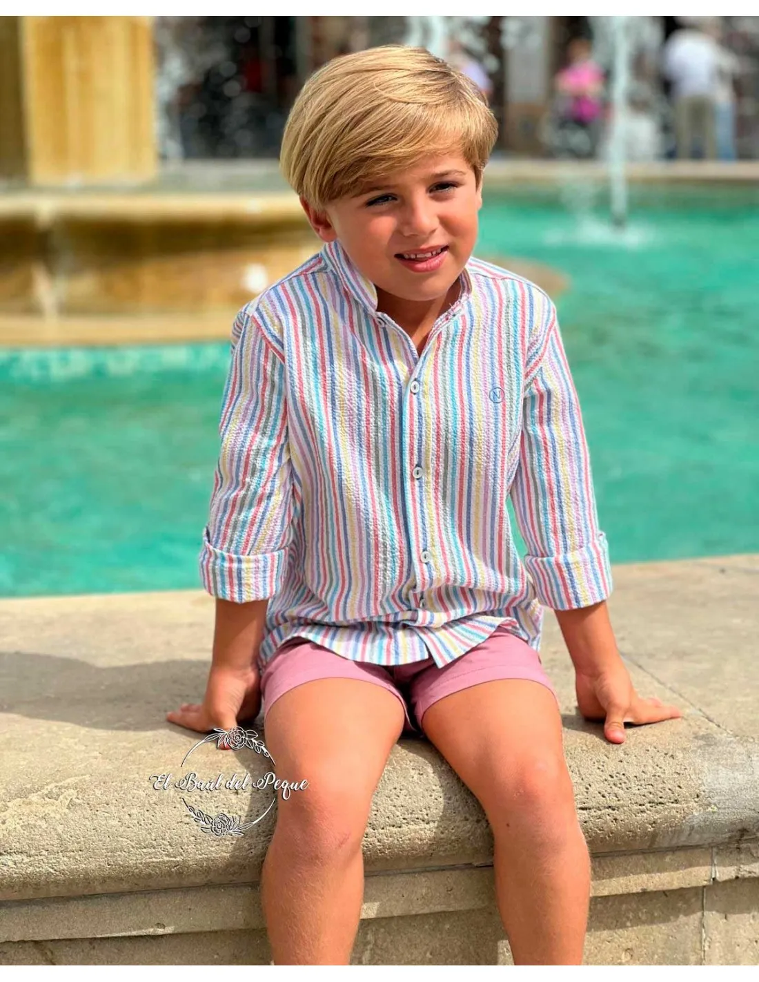 Camisa Niño Rayas Multicolor Seersucker Nachete Primavera 2024