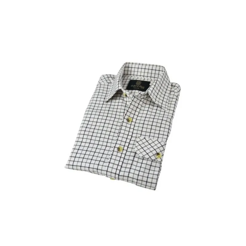 Camisa Oxford Blue Tattersall para niño y niña manga larga Red