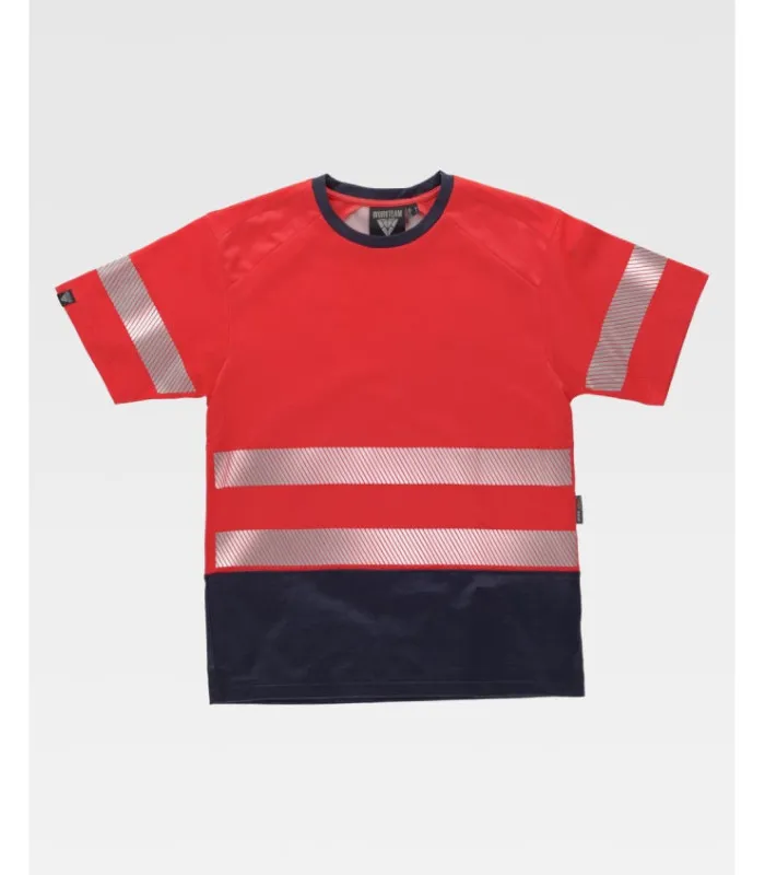 Camiseta combinada de manga corta en micropiqué de poliéster con interior de algodón C3997