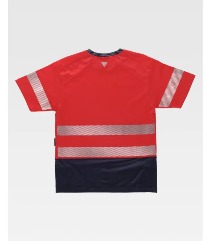 Camiseta combinada de manga corta en micropiqué de poliéster con interior de algodón C3997