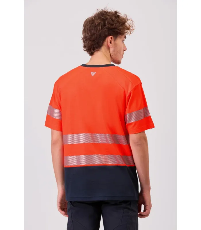 Camiseta combinada de manga corta en micropiqué de poliéster con interior de algodón C3997