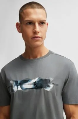 Camiseta de algodón con ilustración de skate