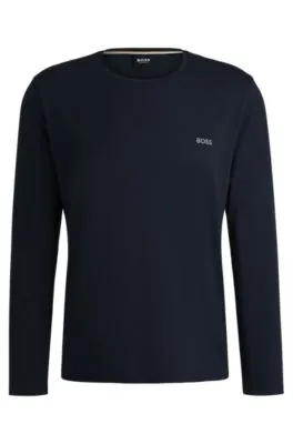 Camiseta de algodón elástico con logo bordado