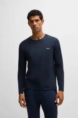 Camiseta de algodón elástico con logo bordado