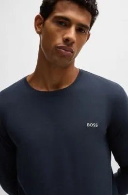 Camiseta de algodón elástico con logo bordado