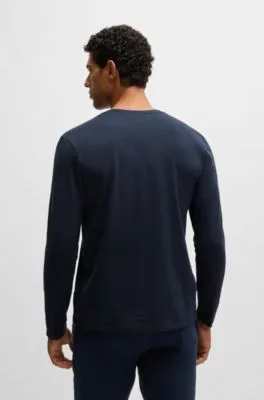 Camiseta de algodón elástico con logo bordado