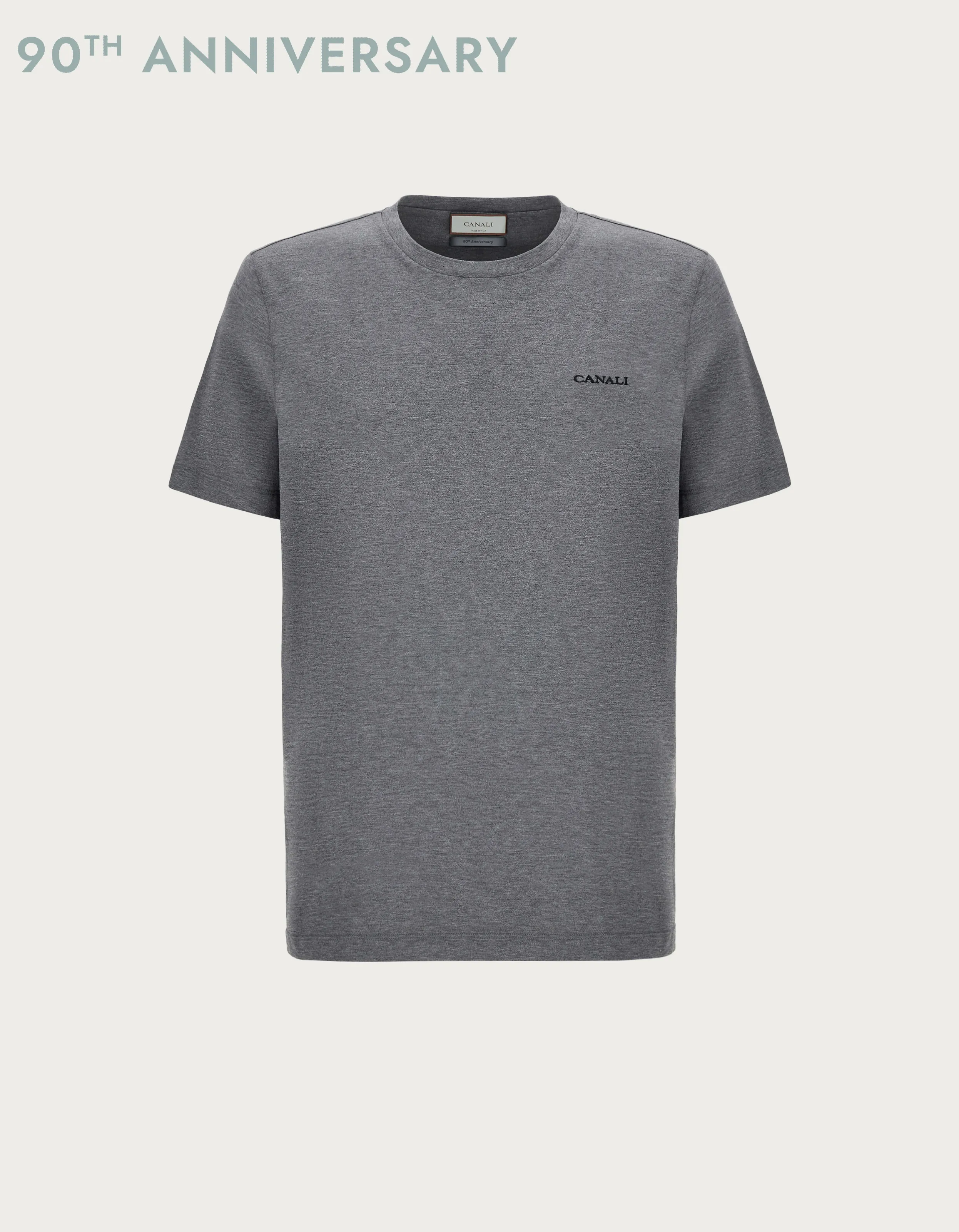 CAMISETA DE ALGODóN Y SEDA ANTRACITA  90º ANIVERSARIO 