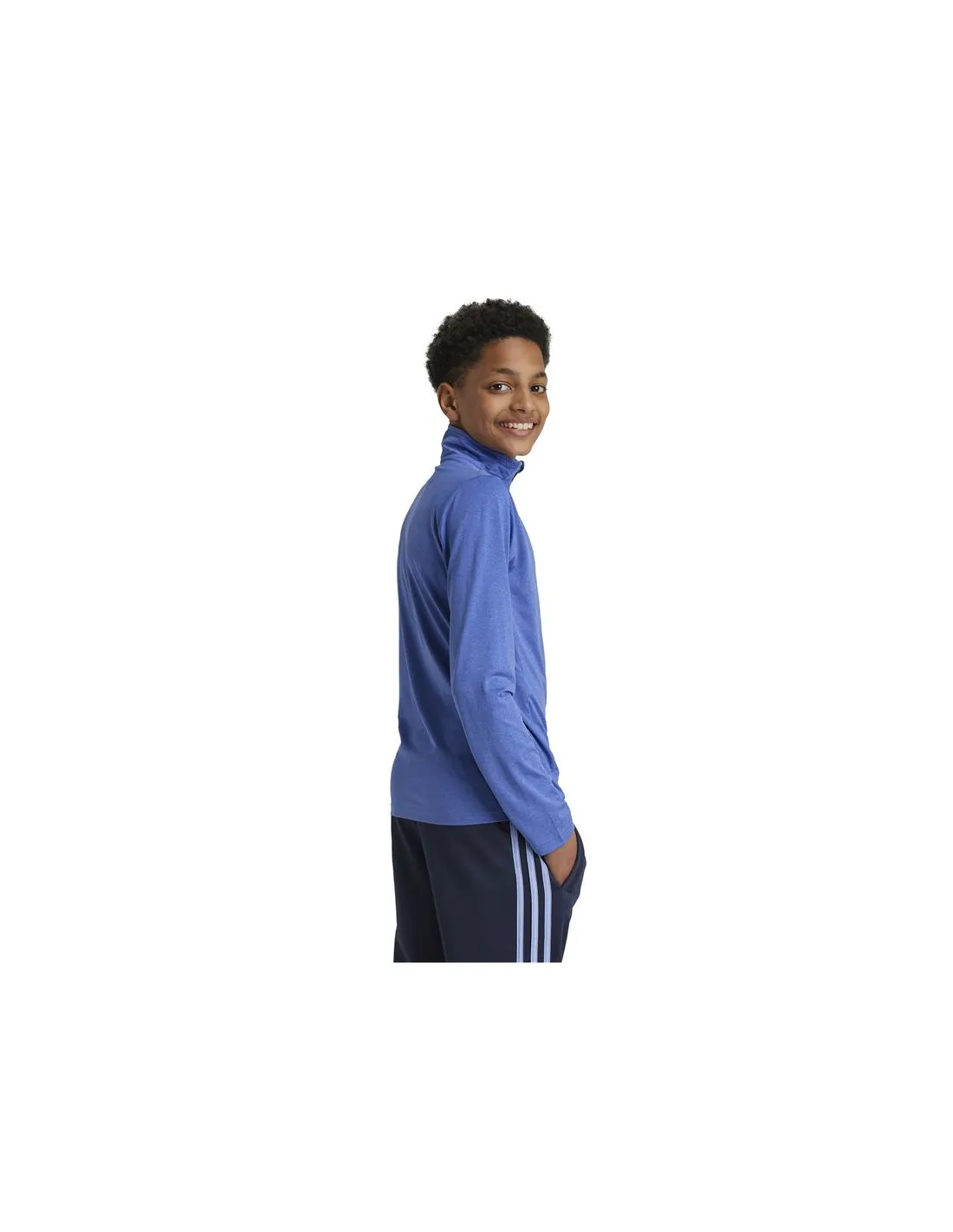Camiseta de Fitness adidas Training Aeroready 1/2 Zip Longsleeve Infantil Azul