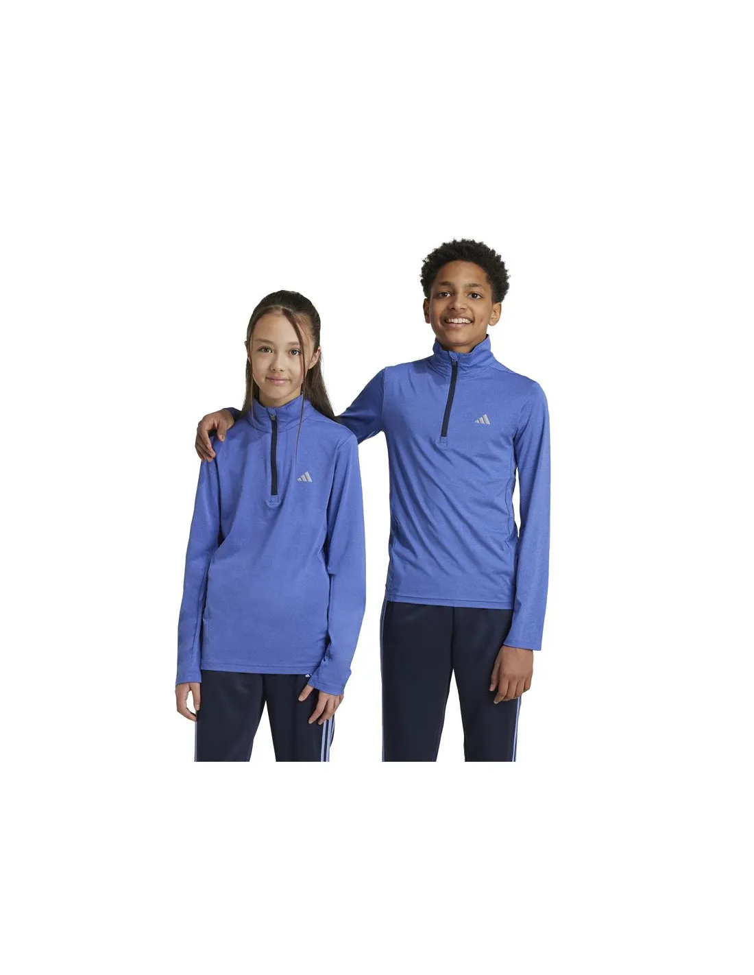 Camiseta de Fitness adidas Training Aeroready 1/2 Zip Longsleeve Infantil Azul