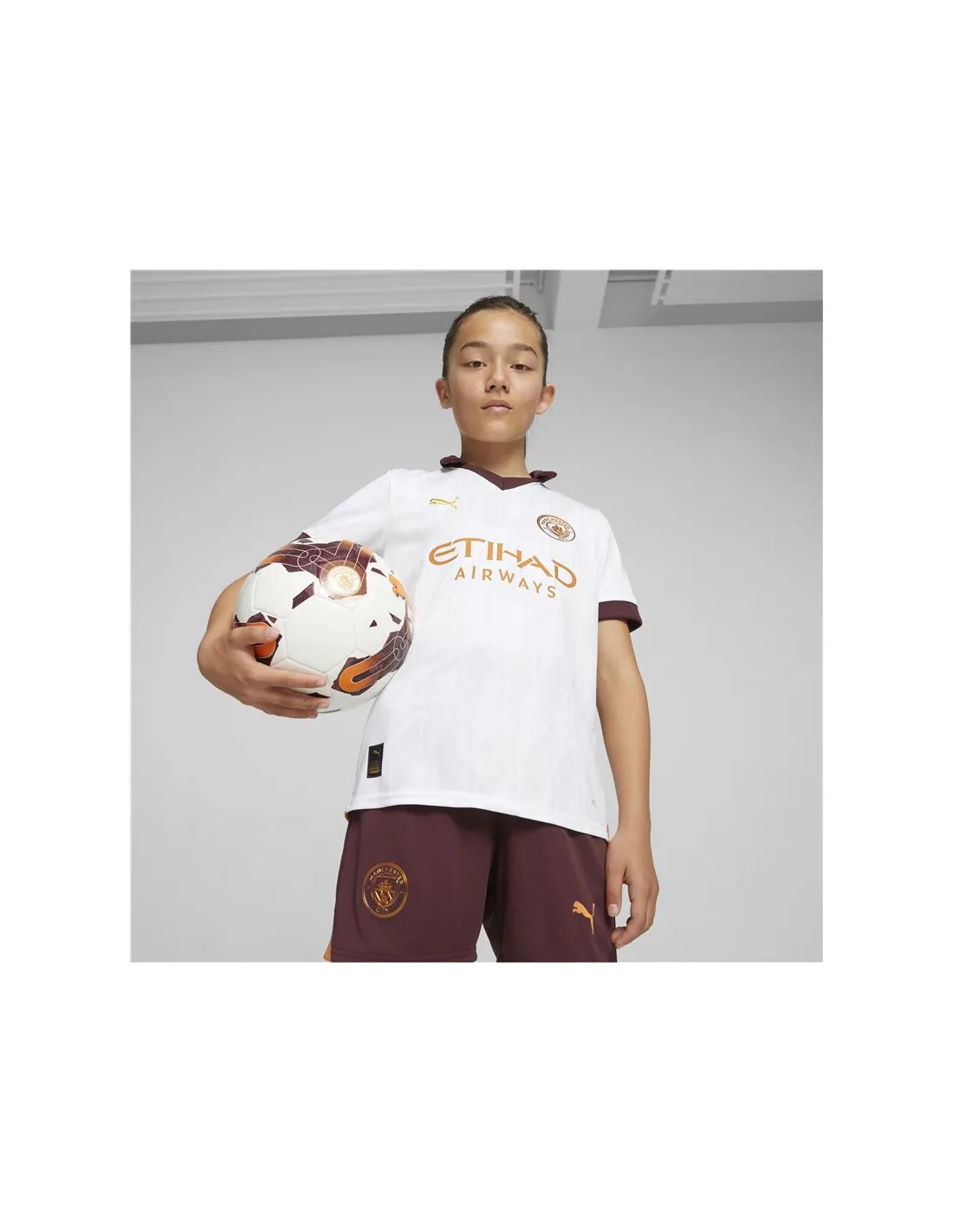 Camiseta de Fútbol Puma Manchester City Away Rep Infantil Blanco