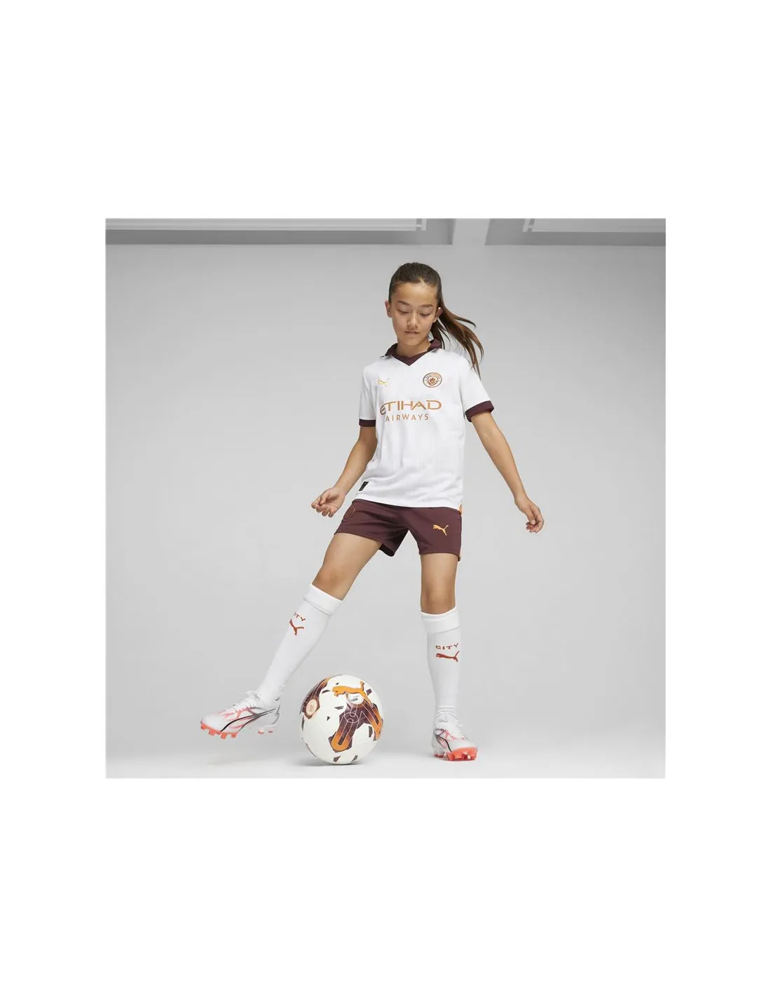 Camiseta de Fútbol Puma Manchester City Away Rep Infantil Blanco