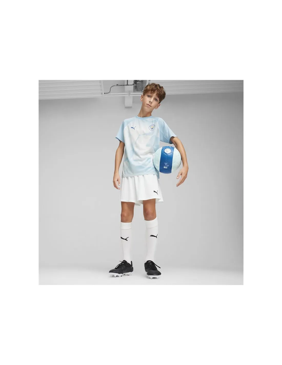 Camiseta de Fútbol Puma Manchester City Prematch Infantil Azul