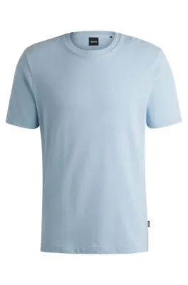 Camiseta en mezcla de algodón con estructura de jacquard de burbujas
