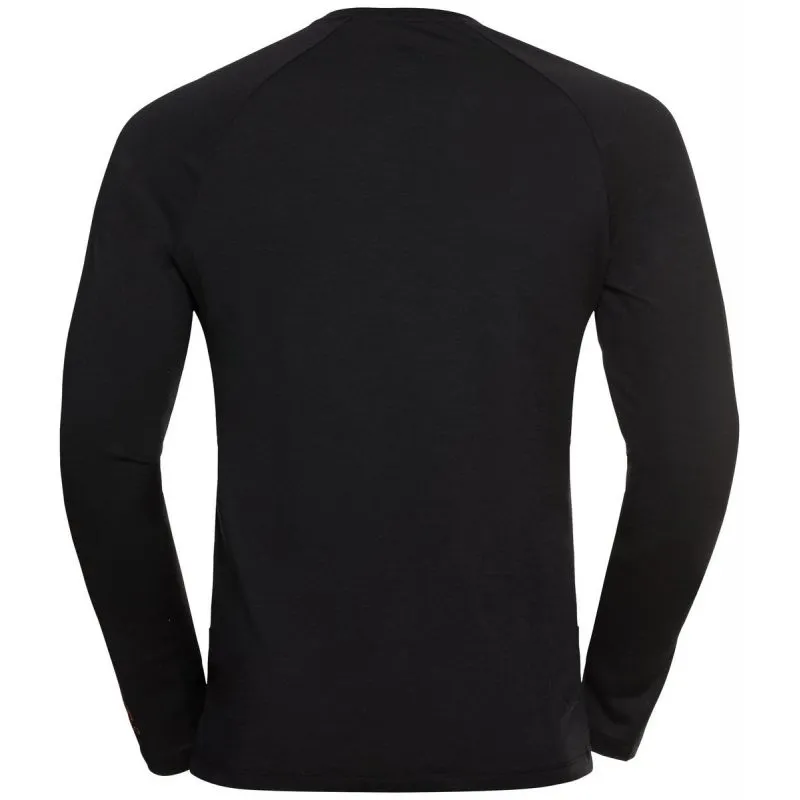 Camiseta Odlo Crew Neck L/s Merino 200 Logo (negro) Hombre