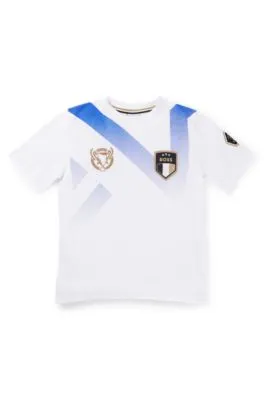 Camiseta para niños con ilustración en tono degradado y detalles de logotipo