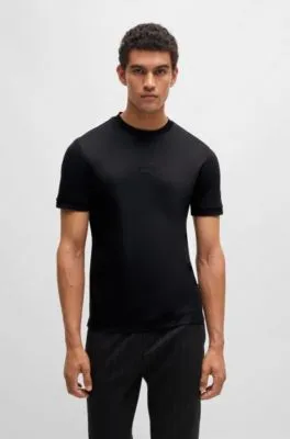 Camiseta Porsche x BOSS de algodón mercerizado con detalle especial de la marca