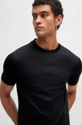 Camiseta Porsche x BOSS de algodón mercerizado con detalle especial de la marca