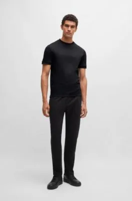 Camiseta Porsche x BOSS de algodón mercerizado con detalle especial de la marca