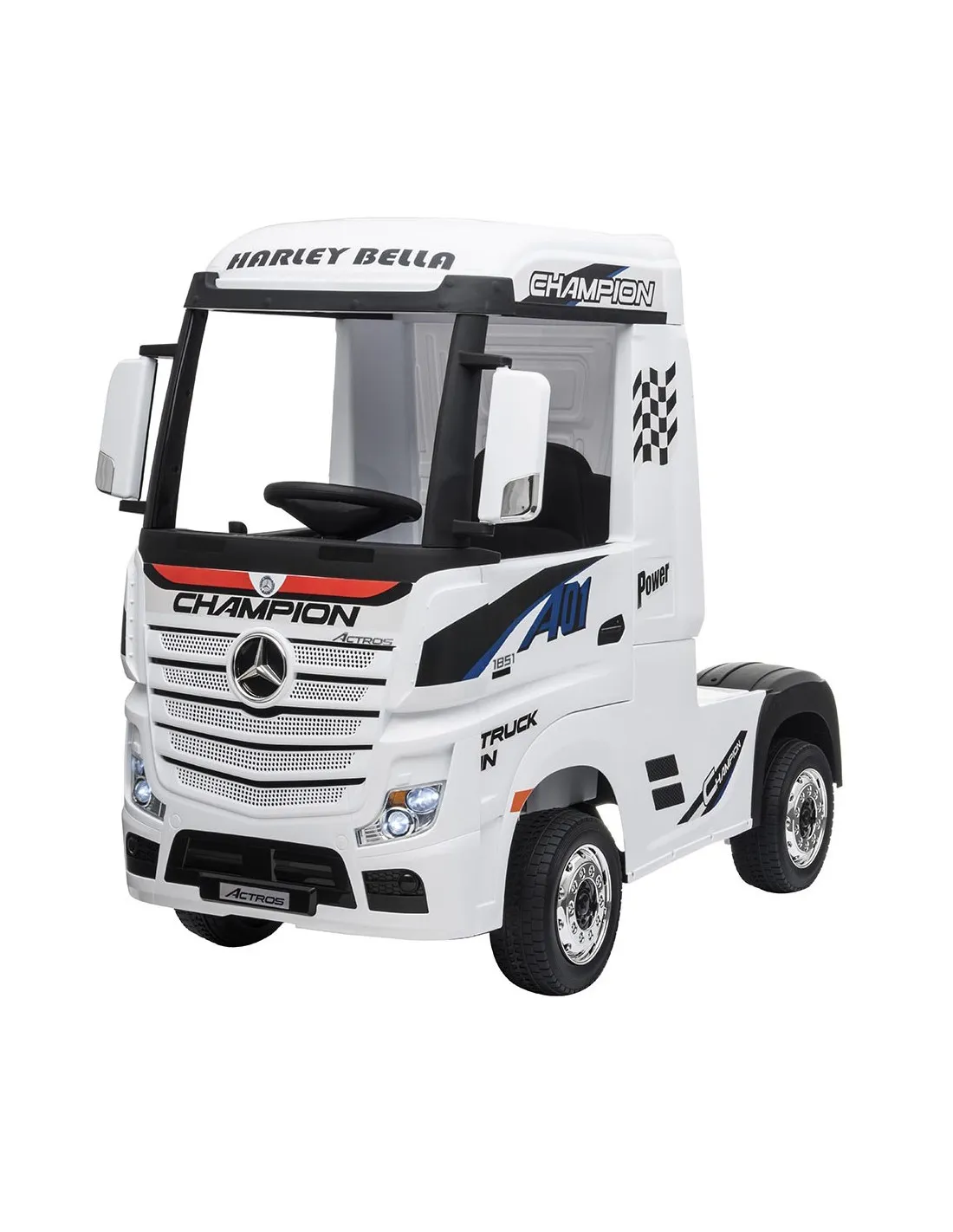 Camión eléctrico Mercedes Actros blancopara niños