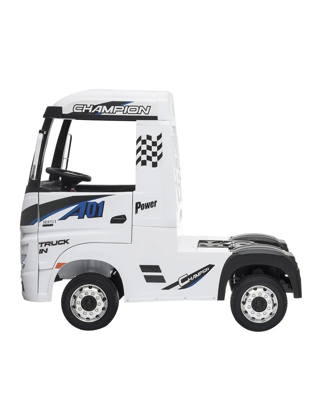 Camión eléctrico Mercedes Actros blancopara niños