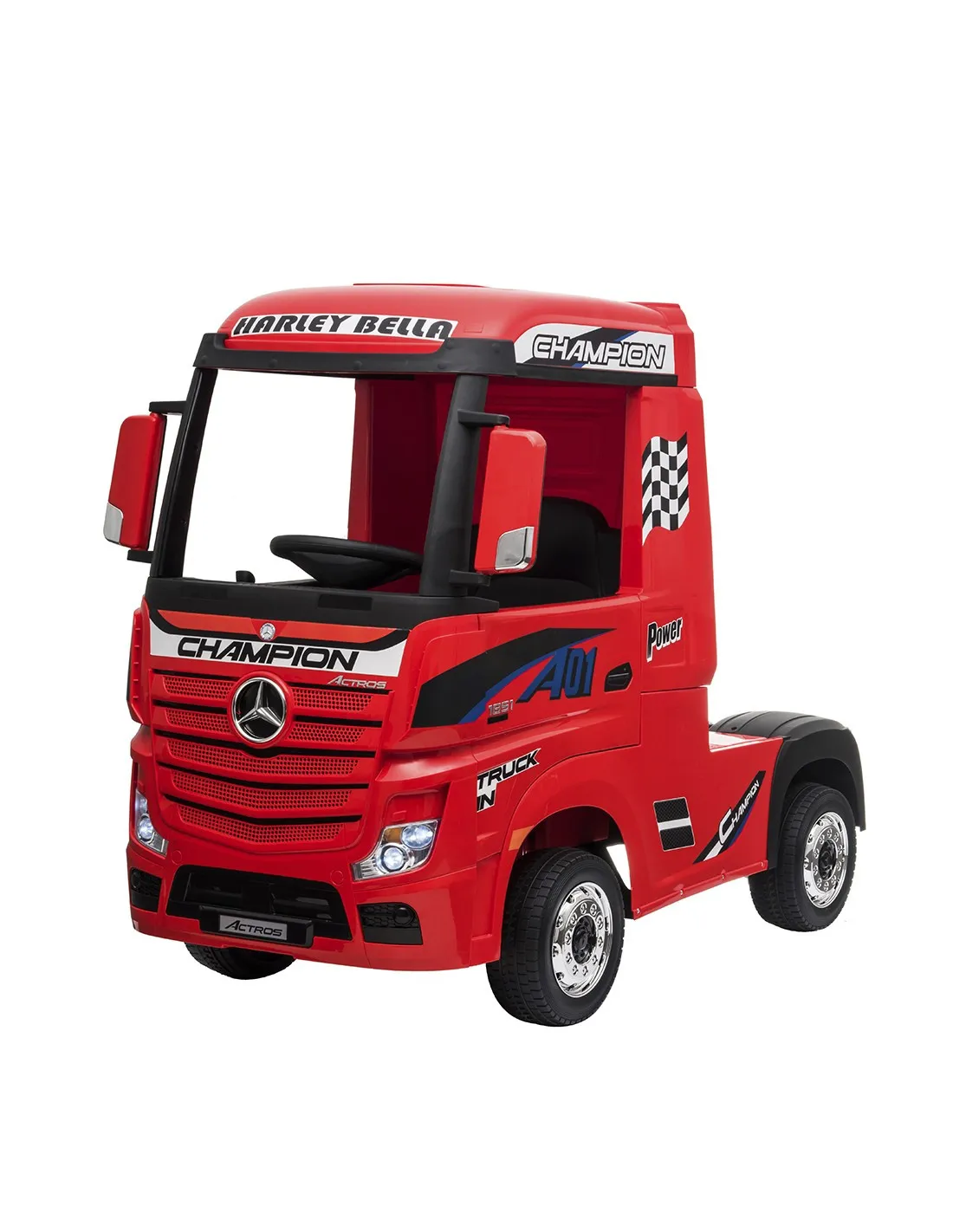 Camión eléctrico Mercedes Actros rojo para niños